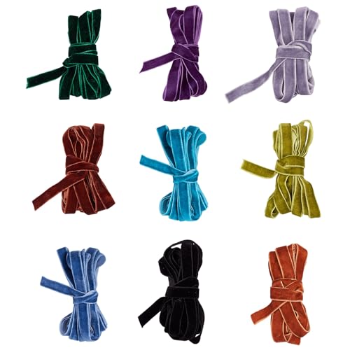 Craftdady Einseitiges Samtband, 10 mm, dekoratives Samtband, Beflockungsband zum Verpacken von Geschenken, Schleifen, Kleidung, Accessoires, 9 Farben Craftdady Einseitiges Samtband, 10 mm, dekoratives Samtband, Beflockungsband zum Verpacken von Geschenken, Schleifen, Kleidung, Accessoires, 9 Farben von Craftdady