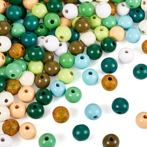 Craftdady Europäische Naturholzperlen, 16 mm, rund, gefärbte Holzperlen, großes Loch, Abstandshalter für Perlen, Charms, Schmuckherstellung, Armband, Handwerk, Grün, 180 Stück Craftdady Europäische Naturholzperlen, 16 mm, rund, gefärbte Holzperlen, großes Loch, Abstandshalter für Perlen, Charms, Schmuckherstellung, Armband, Handwerk, Grün, 180 Stück von Craftdady