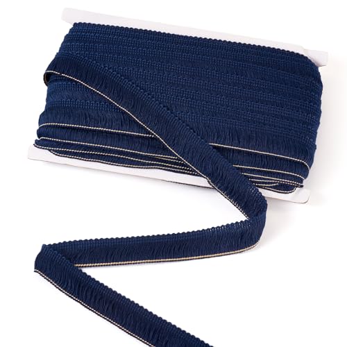 Craftdady Fransenbordüre, 25 mm, Polyesterfaser, Fransenborte zum Nähen, Quilten, Basteln, Heimdekoration, Marineblau Craftdady Fransenbordüre, 25 mm, Polyesterfaser, Fransenborte zum Nähen, Quilten, Basteln, Heimdekoration, Marineblau von Craftdady