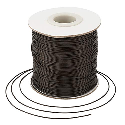 Craftdady 185 Meter geflochtene gewachste Schnur, 0,5 mm Kunstleder, Polyester, gewachste Schnur für DIY-Halsketten, Armbänder, Schmuckherstellung, Kokosnussbraun von Craftdady