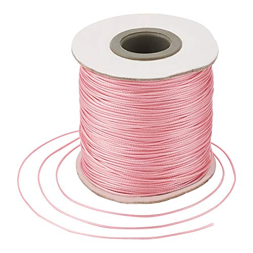 Craftdady Gewachste Schnur aus Kunstleder, geflochten, gewachst, für Schmuckherstellung, Makramee-Perlen, 180 m, 0,5 mm, Rosa Craftdady Gewachste Schnur aus Kunstleder, geflochten, gewachst, für Schmuckherstellung, Makramee-Perlen, 180 m, 0,5 mm, Rosa von Craftdady