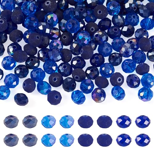 Craftdady Glas-Kristallperlen, 8 mm, facettierte Rondelle-Abstandshalter, blaue Bastelperlen für Armbänder, Halsketten, Ohrringe, Schmuckherstellung, 200 Stück Craftdady Glas-Kristallperlen, 8 mm, facettierte Rondelle-Abstandshalter, blaue Bastelperlen für Armbänder, Halsketten, Ohrringe, Schmuckherstellung, 200 Stück von Craftdady