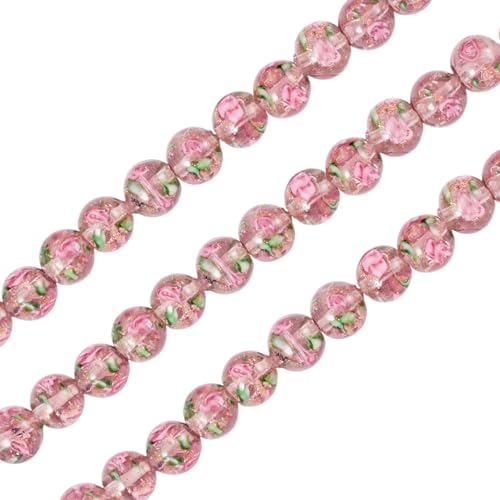 Craftdady Glasperlen mit Blumenmuster, 10 mm, runde Kugeln, lose Perlen für Bastelarbeiten, Armbänder, Halsketten, Schmuckherstellung, Blassviolett, 40 Stück Craftdady Glasperlen mit Blumenmuster, 10 mm, runde Kugeln, lose Perlen für Bastelarbeiten, Armbänder, Halsketten, Schmuckherstellung, Blassviolett, 40 Stück von Craftdady