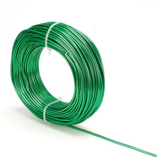 Craftdady Grüner Aluminiumdraht, 10 Gauge, biegbarer Metalldraht, 2,5 mm, flexibler Modellierdraht für Puppe, Skelett, Edelsteinverpackung, Schmuckherstellung, 30 m von Craftdady