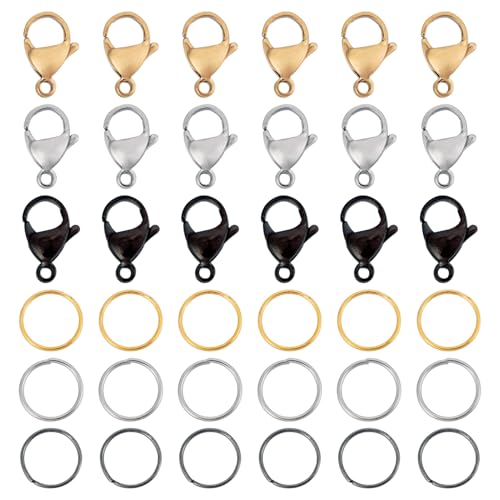 Craftdady Karabinerverschlüsse mit 12 mm offenen Biegeringen, antiker Edelstahl, Verbindungsverschlüsse, Hakenverschluss, Endverschlüsse für DIY-Schlüsselanhänger, Halsketten, Armbänder Craftdady Karabinerverschlüsse mit 12 mm offenen Biegeringen, antiker Edelstahl, Verbindungsverschlüsse, Hakenverschluss, Endverschlüsse für DIY-Schlüsselanhänger, Halsketten, Armbänder von Craftdady