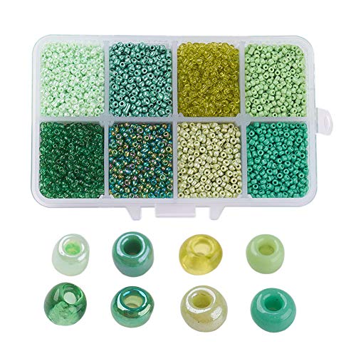 Craftdady Glasperlen, Rocailles, 4 mm, kleine Pony-Perlen, Grün, gemischte Farben für Schmuckherstellung, 6/0, 1900 Stück Craftdady Glasperlen, Rocailles, 4 mm, kleine Pony-Perlen, Grün, gemischte Farben für Schmuckherstellung, 6/0, 1900 Stück von Craftdady