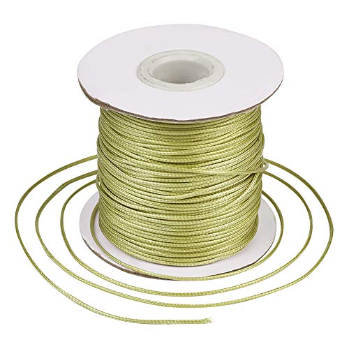 Craftdady Koreanische gewachste Polyesterschnur für Kumihimo Flechtscheibe, Schmuckherstellung, Knotenherstellung, 1 mm, Dunkelkhaki, 80 m von Craftdady