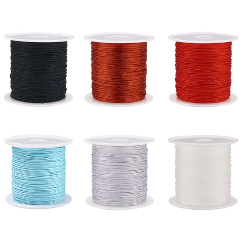 Craftdady Kumihimo Makramee-Schnur für Bastelarbeiten, Halsketten, Armbänder, Handwerk, Schmuckherstellung, 0,6 mm, Schwarz / Weiß, Nylon, 260 m Craftdady Kumihimo Makramee-Schnur für Bastelarbeiten, Halsketten, Armbänder, Handwerk, Schmuckherstellung, 0,6 mm, Schwarz / Weiß, Nylon, 260 m von Craftdady