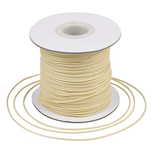 Craftdady Kumihimo gewachste Polyesterschnur für Perlenschnur, chinesische Knotenschnur, geflochtener Faden für Makramee-Armbänder, Schmuckherstellung, 80 m/Rolle, zitronengelb von Craftdady