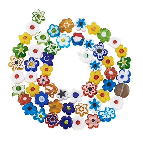 Craftdady Millefiori Glasperlen, handgefertigt, 8 mm, Gänseblümchen-Anhänger, für Schmuck, Armbänder, Halsketten, 50 Stück Craftdady Millefiori Glasperlen, handgefertigt, 8 mm, Gänseblümchen-Anhänger, für Schmuck, Armbänder, Halsketten, 50 Stück von Craftdady