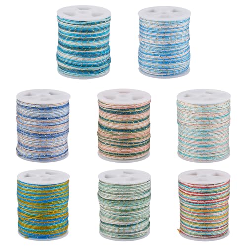 Craftdady Nylonschnur, 1 mm, Segment-gefärbt, Metallschnur, chinesische Knotenschnur für Makramee, Handwerk, Freundschaft, Armband, Halskette, Schmuckherstellung, 8 Rollen Craftdady Nylonschnur, 1 mm, Segment-gefärbt, Metallschnur, chinesische Knotenschnur für Makramee, Handwerk, Freundschaft, Armband, Halskette, Schmuckherstellung, 8 Rollen von Craftdady