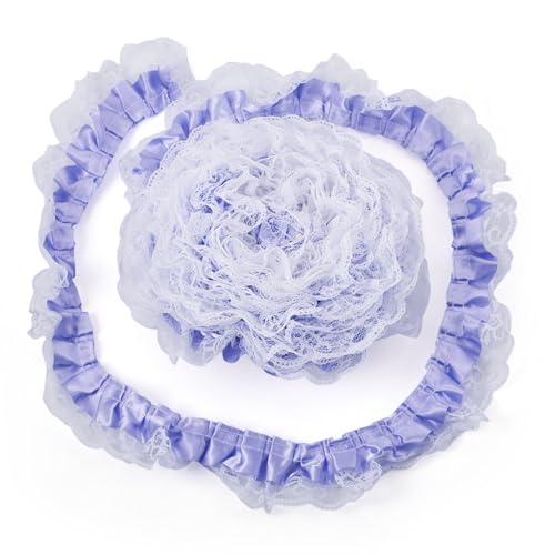 Craftdady Polyesterband mit Spitzenbesatz, Rüschen, Plisseebänder für Kleidung, Accessoires, Kleiderverzierungen, 12,5 m, 47 mm, Mittelviolett Craftdady Polyesterband mit Spitzenbesatz, Rüschen, Plisseebänder für Kleidung, Accessoires, Kleiderverzierungen, 12,5 m, 47 mm, Mittelviolett von Craftdady