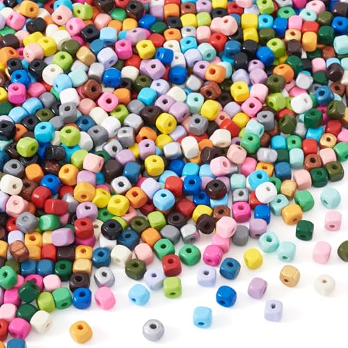 Craftdady Quadratische Holzperlen, klein, 6 mm, sprühlackiertes Holz, lose Abstandshalter, Würfel, handgefertigt, für Bastelarbeiten, Armbänder, Ohrringe, Halsketten, Schmuckherstellung, 1015 Stück Craftdady Quadratische Holzperlen, klein, 6 mm, sprühlackiertes Holz, lose Abstandshalter, Würfel, handgefertigt, für Bastelarbeiten, Armbänder, Ohrringe, Halsketten, Schmuckherstellung, 1015 Stück von Craftdady