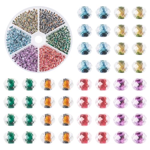 Craftdady Rondelle Glasperlen, 60 g, facettierte, runde transparente Glasperlen, 4 mm, Mini-Rocailles-Perlen für Schmuckherstellung, DIY, Armband, Halskette, Handwerk Craftdady Rondelle Glasperlen, 60 g, facettierte, runde transparente Glasperlen, 4 mm, Mini-Rocailles-Perlen für Schmuckherstellung, DIY, Armband, Halskette, Handwerk von Craftdady