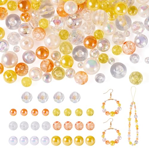 Craftdady Runde Acrylperlen, 8–10 mm, goldfarben, facettiert, runde Perlen, sortiert für selbstgemachte Schmuckherstellung, Armbandherstellung, Loch: 1,8–2 mm, 280 Stück Craftdady Runde Acrylperlen, 8–10 mm, goldfarben, facettiert, runde Perlen, sortiert für selbstgemachte Schmuckherstellung, Armbandherstellung, Loch: 1,8–2 mm, 280 Stück von Craftdady