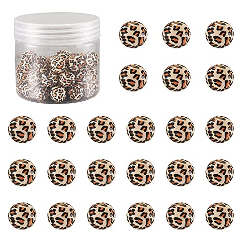 Craftdady Runde Naturholzperlen mit Leopardenprint, Tiermotiv-Abstandsperlen für Schmuckherstellung, Armbänder und Halsketten, 50 Stück, 13 mm, Lochdurchmesser 3 mm Craftdady Runde Naturholzperlen mit Leopardenprint, Tiermotiv-Abstandsperlen für Schmuckherstellung, Armbänder und Halsketten, 50 Stück, 13 mm, Lochdurchmesser 3 mm von Craftdady
