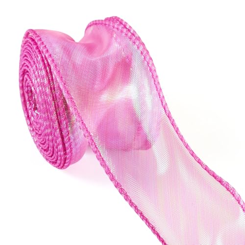 Craftdady Schillerndes Organza-Schleifenband, 40 mm, schimmernd, durchscheinend, Fischschwanzgarn, Chiffonband zum Basteln, Geschenkverpacken, Schleifen, Blumenstrauß, Hochzeitsdekoration, 9,1 m Craftdady Schillerndes Organza-Schleifenband, 40 mm, schimmernd, durchscheinend, Fischschwanzgarn, Chiffonband zum Basteln, Geschenkverpacken, Schleifen, Blumenstrauß, Hochzeitsdekoration, 9,1 m von Craftdady