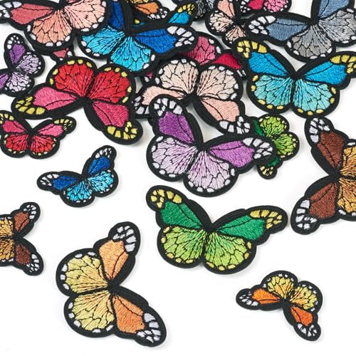 Craftdady Schmetterlings-Flicken für Kleidung, Jacken, Rucksäcke, bunte Schmetterlings-Stickerei, Stoff, zum Aufbügeln oder Aufnähen, zum Nähen, niedlicher Reparaturflicken für Taschen, Hüte, Schuhe Craftdady Schmetterlings-Flicken für Kleidung, Jacken, Rucksäcke, bunte Schmetterlings-Stickerei, Stoff, zum Aufbügeln oder Aufnähen, zum Nähen, niedlicher Reparaturflicken für Taschen, Hüte, Schuhe von Craftdady