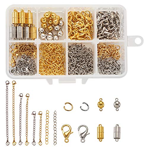 Craftdady Schmuck-Verschlüsse Set mit 40 Sets runden und röhrenförmigen Magnetverschlüssen, 40 Halsketten-Verlängerungsketten, 6 End-Ketten, 120 Biegeringe Craftdady Schmuck-Verschlüsse Set mit 40 Sets runden und röhrenförmigen Magnetverschlüssen, 40 Halsketten-Verlängerungsketten, 6 End-Ketten, 120 Biegeringe von Craftdady