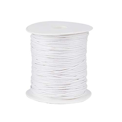 Craftdady Geflochtene, gewachste Schnur, 1,5 mm, Kunstleder, mit Spule für selbstgemachte Halsketten, Armbänder, Schmuckherstellung, 91,4 m, Weiß Craftdady Geflochtene, gewachste Schnur, 1,5 mm, Kunstleder, mit Spule für selbstgemachte Halsketten, Armbänder, Schmuckherstellung, 91,4 m, Weiß von Craftdady