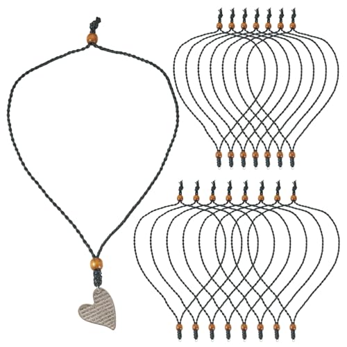 Craftdady Verstellbare Halskettenschnur, gedrehtes schwarzes Seil, doppelt geknotet, gewachst, für Damen und Herren, Halsband, Bohemia, Schmuckherstellung, 15 Stück Craftdady Verstellbare Halskettenschnur, gedrehtes schwarzes Seil, doppelt geknotet, gewachst, für Damen und Herren, Halsband, Bohemia, Schmuckherstellung, 15 Stück von Craftdady