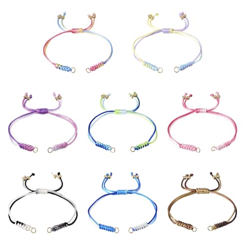 Craftdady Verstellbare geflochtene Nylonschnur, Armbänder, unlackiert, mit offenen Biegeringen für Handgelenk, Fußkettchen, Schmuckherstellung, 8 Stück Craftdady Verstellbare geflochtene Nylonschnur, Armbänder, unlackiert, mit offenen Biegeringen für Handgelenk, Fußkettchen, Schmuckherstellung, 8 Stück von Craftdady