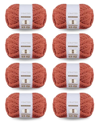 Crafted by Catherine Grobes Chenille-Garn, 8 Stück (227 g, 30 Meter pro Knäuel), Ton, Stärke 7 Jumbo von Crafted by Catherine