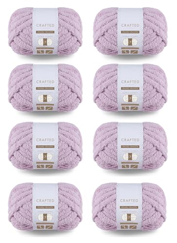 Crafted by Catherine Grobes Chenille-Garn, 8 Stück (227 g, 30 Meter pro Strang), Violett, Stärke 7 Jumbo von Crafted by Catherine