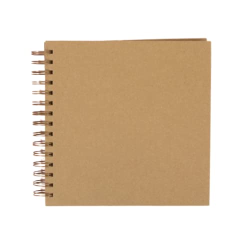 Craftelier - 20,3 x 20,3 cm braunes Kraft-Ringalbum für Scrapbooking und Bastelprojekte | 30 farbige Blätter mit einem Gewicht von 190 g | Vintage-Bronze-Spiralring von Craftelier