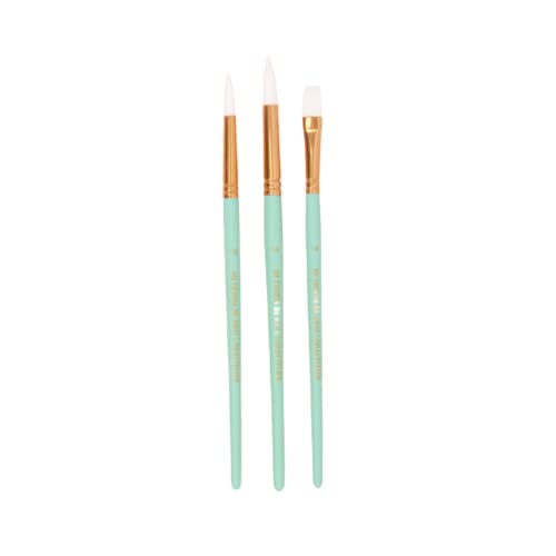 Craftelier - 3er Set Türkis Pinsel Größe L | Ideal für Aquarell und Goauche | Weißes Synthetikhaar und matt lackierter Holzstiel | Rund Nr. 10 und Nr. 4 und Flach Nr. 14 Craftelier - 3er Set Türkis Pinsel Größe L | Ideal für Aquarell und Goauche | Weißes Synthetikhaar und matt lackierter Holzstiel | Rund Nr. 10 und Nr. 4 und Flach Nr. 14 von Craftelier