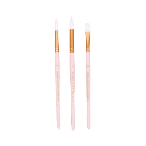 Craftelier - 3er Set rosa Pinsel Größe L | Ideal für Aquarell und Goauche | Weißes Synthetikhaar und matt lackierter Holzstiel | Rund Nr. 10 und Nr. 4 und flach Nr. 14 Craftelier - 3er Set rosa Pinsel Größe L | Ideal für Aquarell und Goauche | Weißes Synthetikhaar und matt lackierter Holzstiel | Rund Nr. 10 und Nr. 4 und flach Nr. 14 von Craftelier