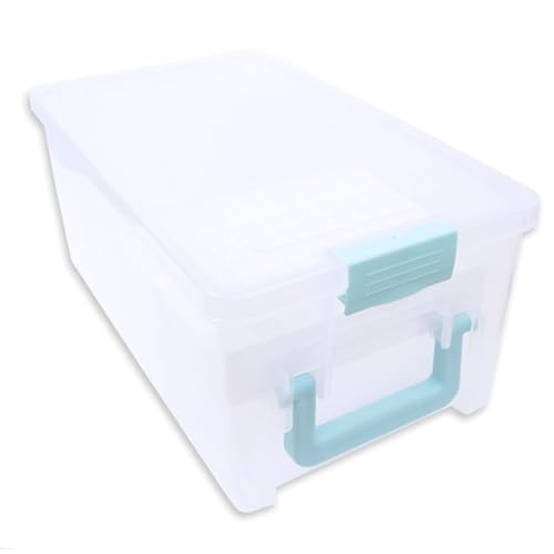 Craftelier - Aufbewahrungsbox für Handwerk und Kartenmaterialien mit 3 Divisoren und 2 Tabletts | Beinhaltet Griff und Scharnierverschluss | Größe 38,9 x 54 x 16,3 cm - transparente Farbe Craftelier - Aufbewahrungsbox für Handwerk und Kartenmaterialien mit 3 Divisoren und 2 Tabletts | Beinhaltet Griff und Scharnierverschluss | Größe 38,9 x 54 x 16,3 cm - transparente Farbe von Craftelier