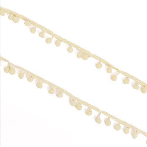 Craftelier - Bommelband zum dekorieren Bastel- und Scrapbookingprojekte | Aus Polyester | Breite 12 mm (0.47") und Länge 2 m (78.74") - Farbe Pastellgelb von Craftelier