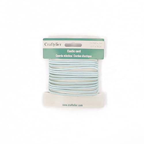 Craftelier - Elastische Gummischnur für Bastelarbeiten und Scrapbooking | Aus Latex und mit Polyesterfaden umwickelt | Durchmesser 2,5 mm und Länge 2 m - Farbe PastellGelb Craftelier - Elastische Gummischnur für Bastelarbeiten und Scrapbooking | Aus Latex und mit Polyesterfaden umwickelt | Durchmesser 2,5 mm und Länge 2 m - Farbe PastellGelb von Craftelier