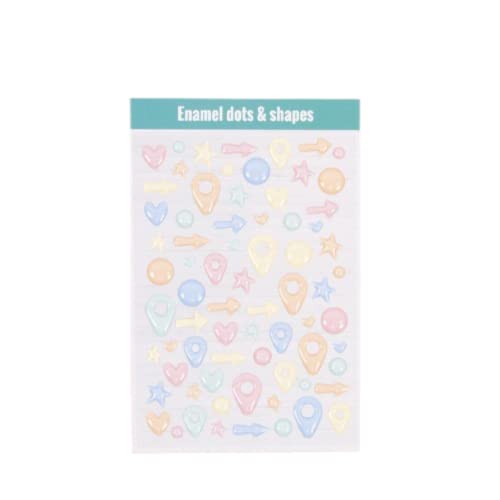 Craftelier - Enamel Dots and Shapes Mint Rainbow | Selbstklebende Mini-Sticker mit Perlglanz-Finish zum Verzieren von Scrapbooking- und Bastelprojekten | Enthält 72 Farbstücke von Craftelier