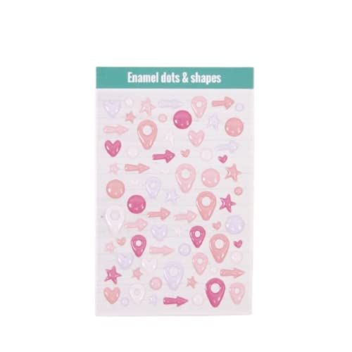 Craftelier - Enamel Dots and Shapes Pink Blush | Selbstklebende Mini-Sticker mit Perlglanz-Finish zum Verzieren von Scrapbooking- und Bastelprojekten | Enthält 72 Farbstücke von Craftelier