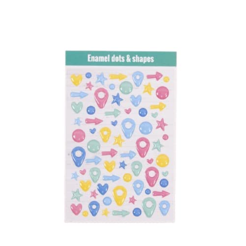 Craftelier - Enamel Dots and Shapes Summer | Selbstklebende Mini-Sticker mit Perlglanz-Finish zum Verzieren von Scrapbooking- und Bastelprojekten | Enthält 72 Farbstücke von Craftelier
