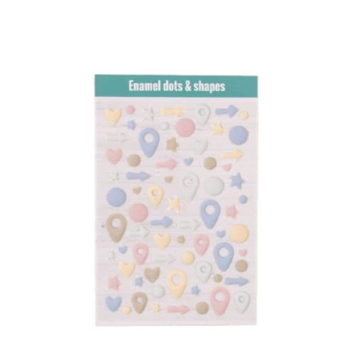 Craftelier - Enamel Dots and Shapes Vintage Pastell | Selbstklebende Mini-Sticker mit Perlglanz-Finish zum Verzieren von Scrapbooking- und Bastelprojekten | Enthält 72 Farbstücke von Craftelier
