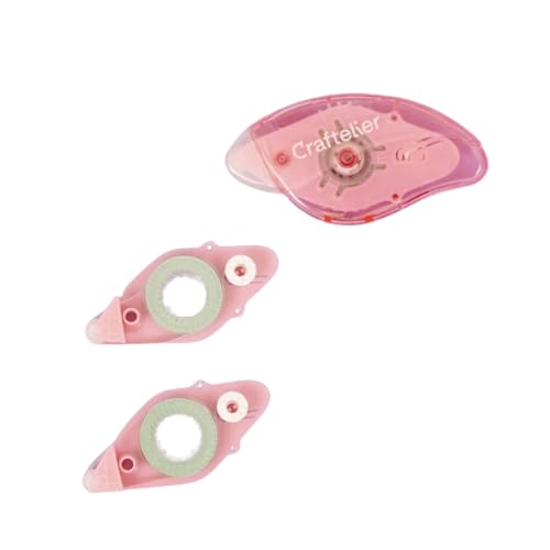 Craftelier - Klebeabroller mit wiederverwendbarem doppelseitigem Klebeband + 2 Nachfüllen, entwickelt für Scrapbooking- und Bastelprojekte, Maße Band 8 mm x 7 m, Rosa Craftelier - Klebeabroller mit wiederverwendbarem doppelseitigem Klebeband + 2 Nachfüllen, entwickelt für Scrapbooking- und Bastelprojekte, Maße Band 8 mm x 7 m, Rosa von Craftelier