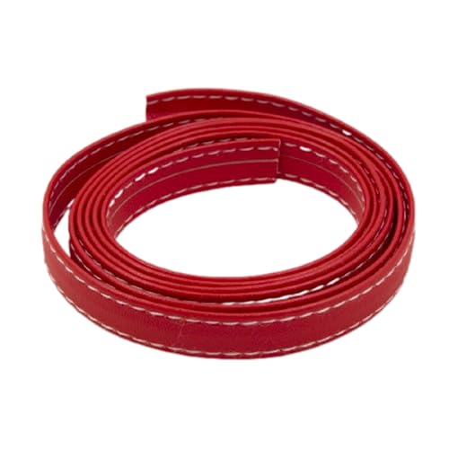 Craftelier - Kunstlederband zum Dekorieren von Scrapbooking-Projekten, Karten und Bastelarbeiten, weich und flexibel, Breite ca. 1 cm, Länge ca. 1,1 m, Rot mit weißem Faden Craftelier - Kunstlederband zum Dekorieren von Scrapbooking-Projekten, Karten und Bastelarbeiten, weich und flexibel, Breite ca. 1 cm, Länge ca. 1,1 m, Rot mit weißem Faden von Craftelier