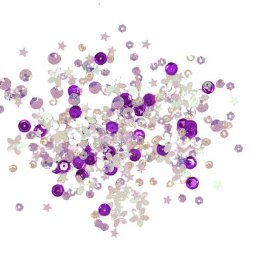 Craftelier - Lila Sternfeld-Pailletten für Bastelarbeiten, Scrapbooking und Dekorationen | Kreis-, Stern- und Blumenformen - verschiedene Größen | Lila, Flieder und schillernde Farben Craftelier - Lila Sternfeld-Pailletten für Bastelarbeiten, Scrapbooking und Dekorationen | Kreis-, Stern- und Blumenformen - verschiedene Größen | Lila, Flieder und schillernde Farben von Craftelier