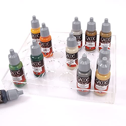 Craftelier - Ständer für Farben auf Alkoholbasis mit 25 Ø 2,5 cm (8" x 7" x 1,2") Farbtopf Kapazität - Abmessungen ca. 20,3 x 17,7 x 3,1 cm (8" x 7" x 1,2") - Farbe Transparent von Craftelier