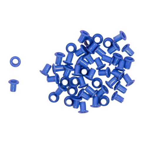 Craftelier - Set mit 50 Mini-Metallic Ösen Ideal für Scrapbooking und Bastelarbeiten | Geeignet für Verschiedene Materialien | Größe Innendurchmesser 3 mm und Außendurchmesser 5 mm - Farbe Marineblau von Craftelier