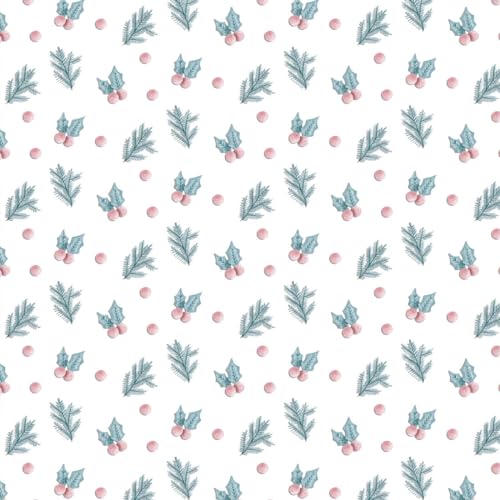 Craftelier - Pergamentpapier geprägt mit Stechpalmenblättern und -zweigen | "All You Need Is Christmas" Kollektion | Säure- und Ligninfrei | Größe 30,5 x 30,5 cm (12" x 12") von Craftelier