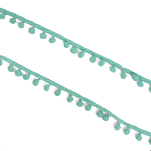 Craftelier - Bommelband zum dekorieren Bastel- und Scrapbookingprojekte | Aus Polyester | Breite 12 mm (0.47") und Länge 2 m (78.74") - Farbe Türkisblau von Craftelier