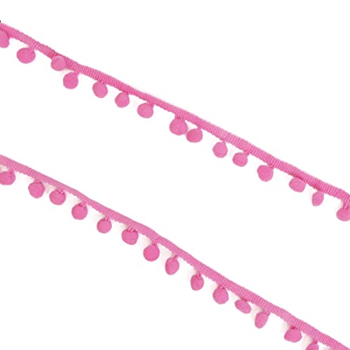 Craftelier - Bommelband zum dekorieren Bastel- und Scrapbookingprojekte | Aus Polyester | Breite 12 mm (0.47") und Länge 2 m (78.74") - Farbe Kaugummi-Rosa von Craftelier