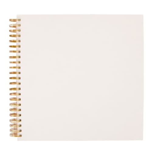 Craftelier Ringalbum für Scrapbooking- und Bastelprojekte, 30 Blatt, elfenbeinfarben, Grammatur 190 g, goldener Spiralring, Größe 30,5 x 30,5 cm von Craftelier