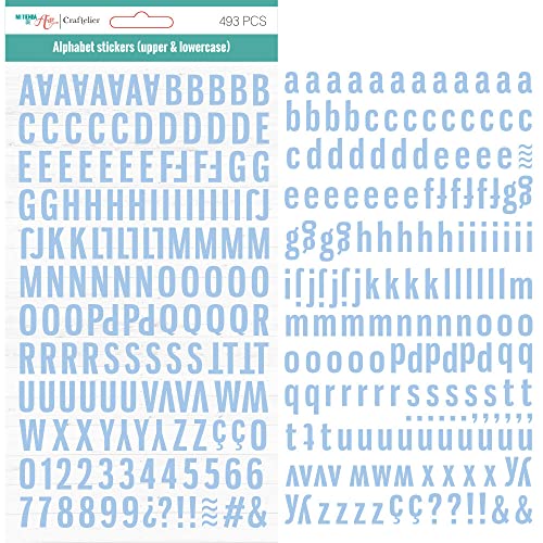 Craftelier - Selbstklebende Alphabet-Sticker mit Groß- und Kleinbuchstaben, Zahlen und Sonderzeichen zum Verzieren von Scrapbooking- und Bastelprojekten | Farbe Babyblau Craftelier - Selbstklebende Alphabet-Sticker mit Groß- und Kleinbuchstaben, Zahlen und Sonderzeichen zum Verzieren von Scrapbooking- und Bastelprojekten | Farbe Babyblau von Craftelier