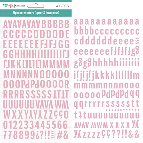 Craftelier - Selbstklebende Alphabet-Sticker mit Groß- und Kleinbuchstaben, Zahlen und Sonderzeichen zum Verzieren von Scrapbooking- und Bastelprojekten | Farbe Babyrosa Craftelier - Selbstklebende Alphabet-Sticker mit Groß- und Kleinbuchstaben, Zahlen und Sonderzeichen zum Verzieren von Scrapbooking- und Bastelprojekten | Farbe Babyrosa von Craftelier