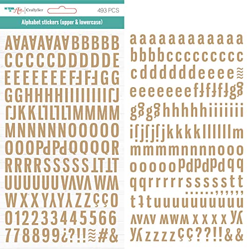 Craftelier - Selbstklebende Alphabet-Sticker mit Groß- und Kleinbuchstaben, Zahlen und Sonderzeichen zum Verzieren von Scrapbooking- und Bastelprojekten | Farbe Braun Craftelier - Selbstklebende Alphabet-Sticker mit Groß- und Kleinbuchstaben, Zahlen und Sonderzeichen zum Verzieren von Scrapbooking- und Bastelprojekten | Farbe Braun von Craftelier